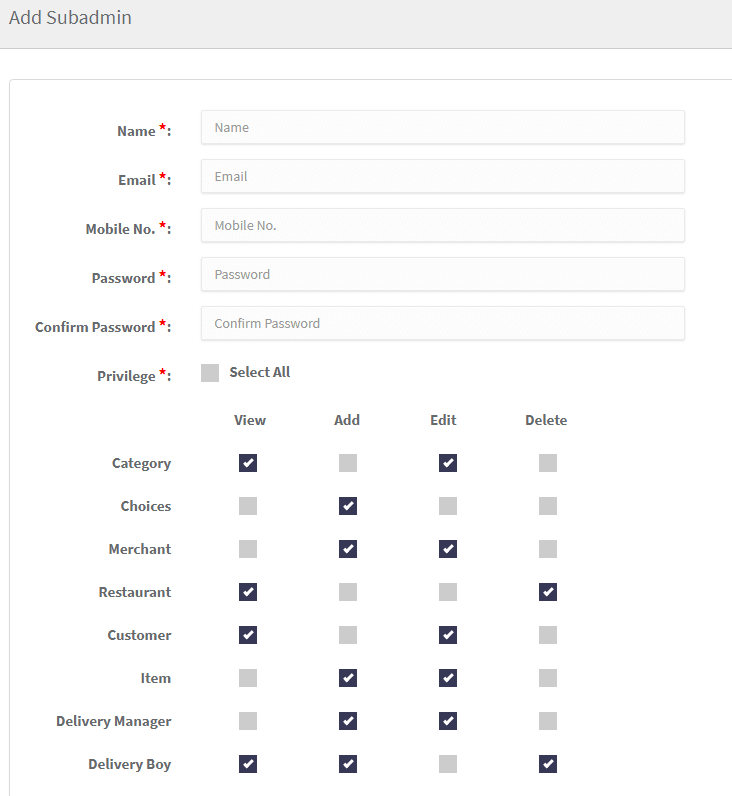 add subadmin