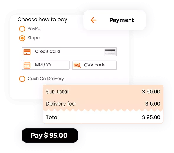 Online Payment feature for food ordering