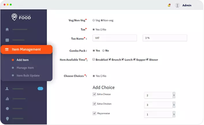 Restaurant menu management